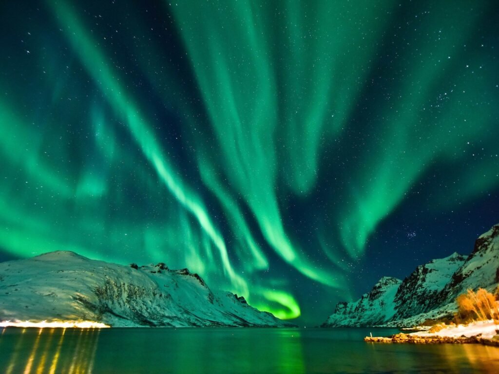 auroras boreais na Noruega