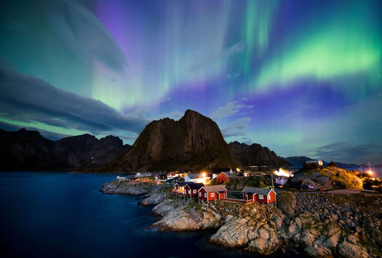 auroras boreais na Noruega