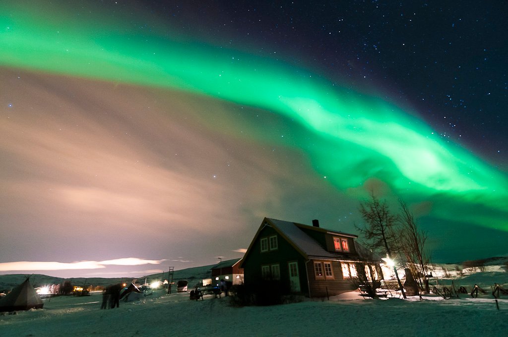 auroras boreais na Noruega