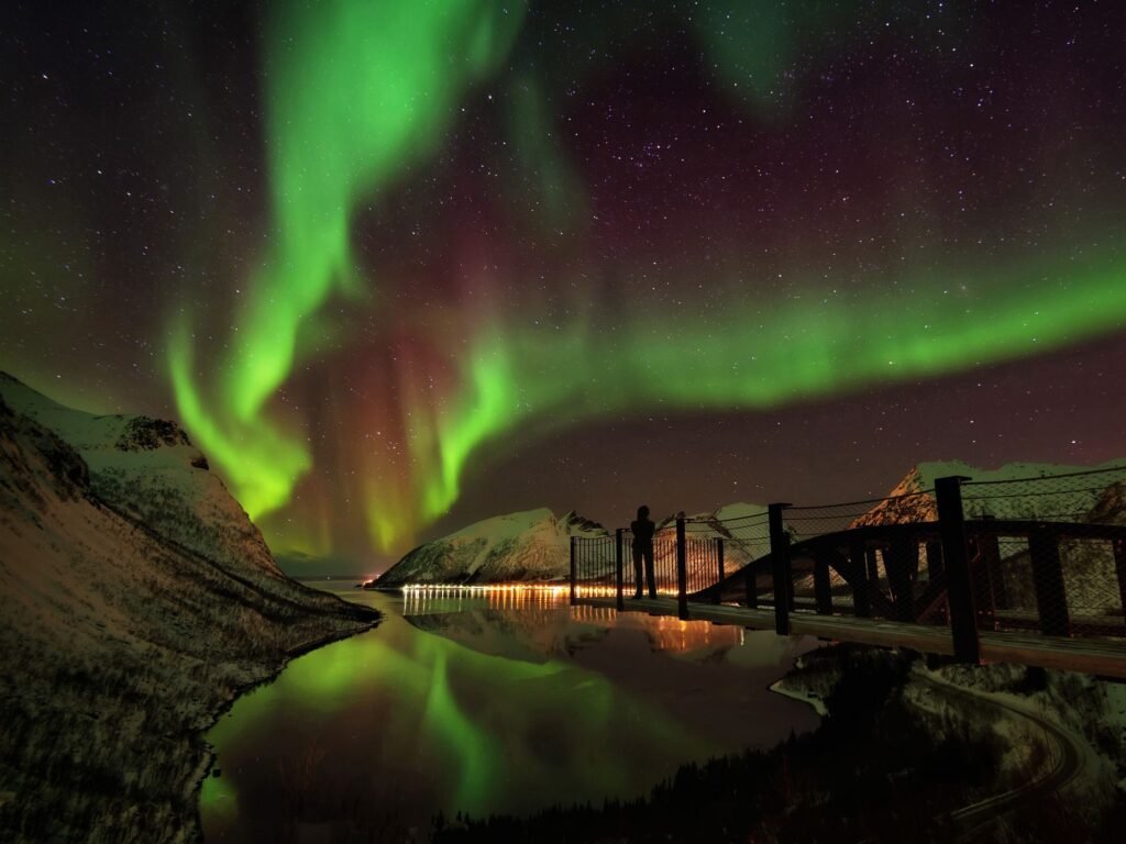 auroras boreais na Noruega